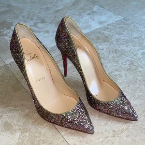 Christian Louboutin Pigalle Follies 100 glitter (pink gold silver)